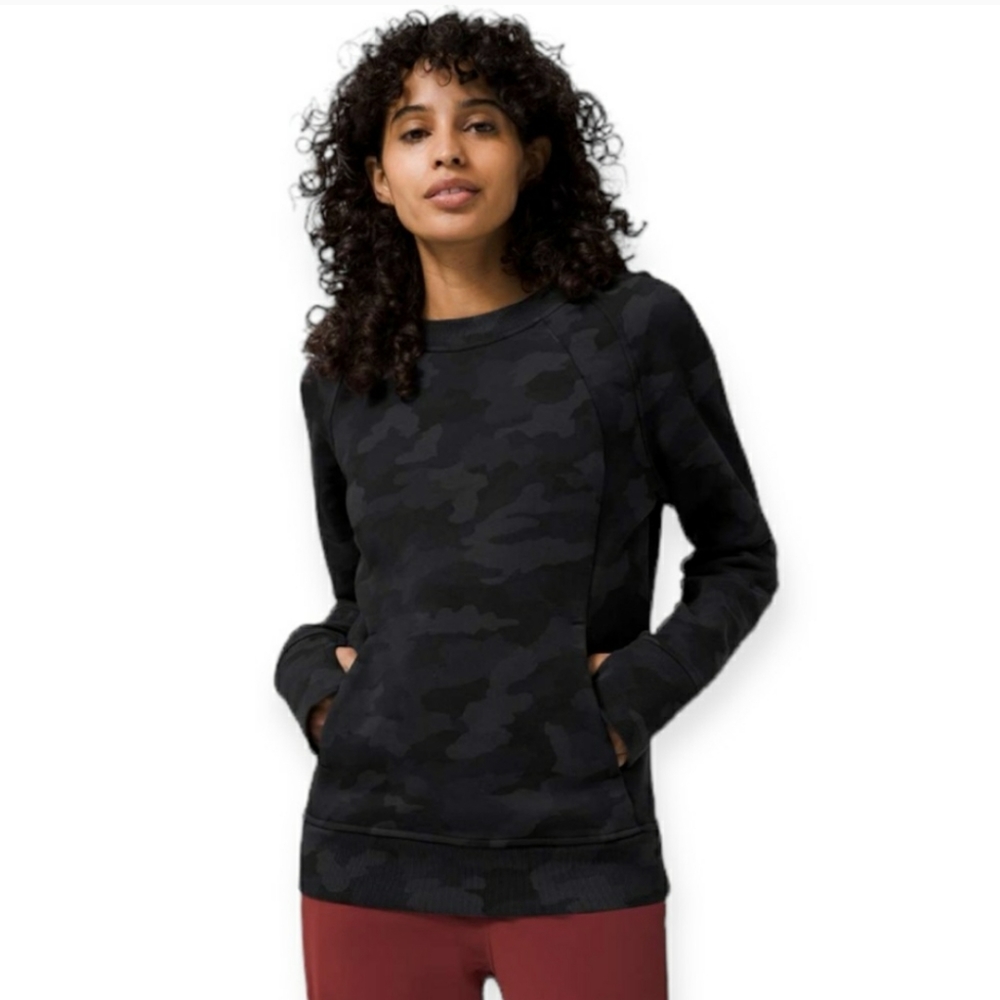 Lululemon Scuba Crew Heritage 365 Camo Deep Coal Multi Pullover Sweater Size 8
